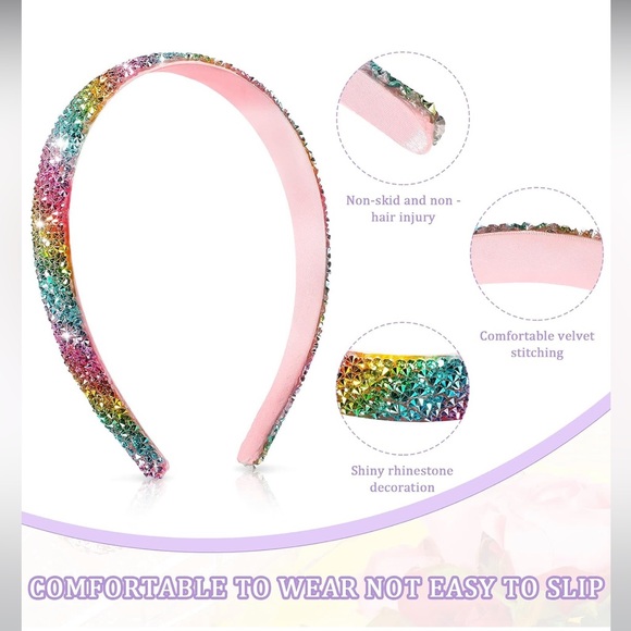 Waydress 4 Pieces Rhinestone Headband for Women Crystal Sparkly Hair Accessories - Picture 2 of 4